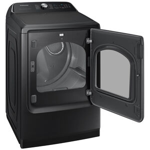 Samsung 27 in. 7.4 cu. ft. Smart Electric Dryer with Sensor Dry, Sanitize & Steam Cycle - Brushed Black, Brushed Black, hires