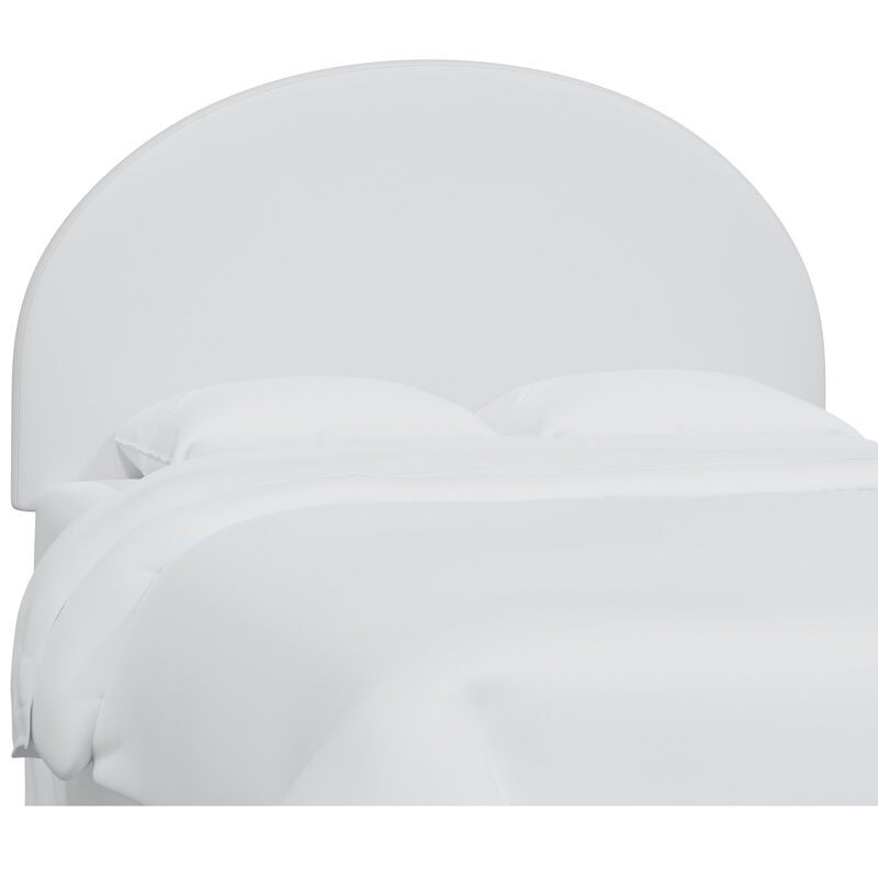 Skyline Furniture Rounded Velvet Queen Size Headboard - White, , hires