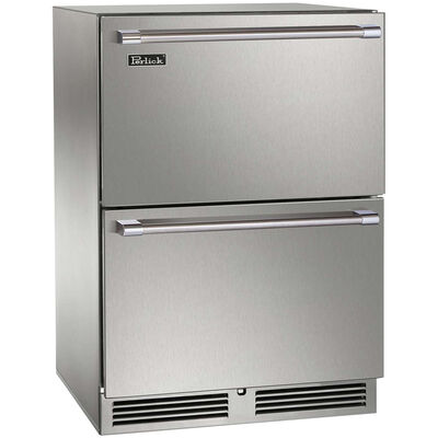 Perlick Signature Series 24 in. Built-In 5.2 cu. ft. Refrigerator Drawer - Stainless Steel | HP24RS-4-5DL