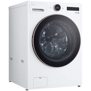LG 27 in. 5.0 cu. ft. Smart Stackable Front Load Washer with AI DD Built-In Intelligence, TurboWash 360 Technology, Allergiene, Sanitize & Steam Wash Cycle - White, White, hires