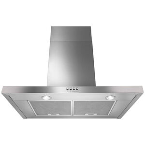 Whirlpool 30 in. Convertible Chimney Style Range Hood with 400 CFM, 3 Fan Speeds & 2 LED Lights - Stainless Steel, , hires