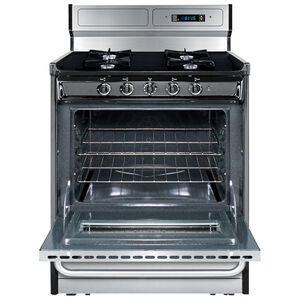 Summit 30 in. 3.7 cu. ft. Gas Range with Open Burners - Stainless Steel, , hires