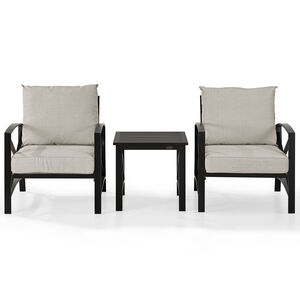 Crosley Kaplan Oil Rubbed Bronze 3 PC Outdoor Metal Armchair Set - Oatmeal, , hires