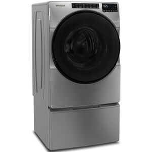 Whirlpool 27 in. 5.0 cu. ft. Stackable Front Load Washer with Sanitize & Steam Wash Cycle - Chrome Shadow, Chrome Shadow, hires
