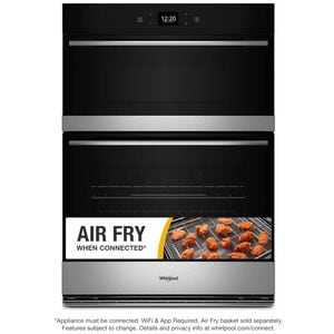 Whirlpool 30 in. 6.4 cu. ft. Smart Electric Microwave/Wall Oven Combo with Standard Convection & Sensor Cooking - Fingerprint Resistant Stainless, , hires