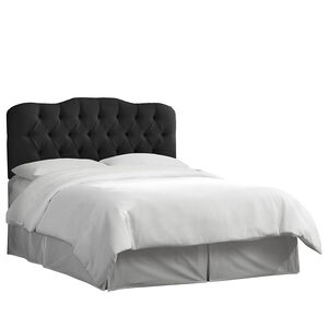 Skyline Furniture Tufted Linen Fabric Upholstered Queen Size Headboard - Black, Black, hires
