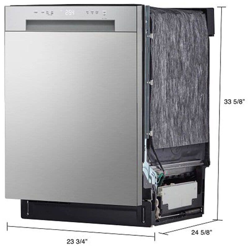 LG 24 in. Front Control Dishwasher with 52 dBa Sound Level, Dynamic Dry & Pocket - Stainless Steel Look, Stainless Steel Look, hires