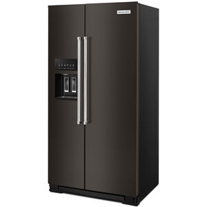 KitchenAid 36 in. 22.6 cu. ft. Counter Depth Side-by-Side Refrigerator With External Ice & Water Dispenser - Black Stainless Steel, Black Stainless Steel, hires