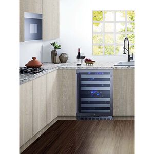 Summit 24 in. Undercounter Wine Cooler with Dual Zones & 46 Bottle Capacity - Stainless Steel, , hires