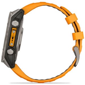 Garmin f nix 8 47 mm, AMOLED Smart Watch - Sapphire, Titanium with Spark Orange/Graphite Silicone Band, , hires
