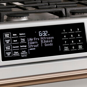 Cafe 30 in. 6.7 cu. ft. Smart Air Fry True European Convection Double Oven Slide-In Gas Range with 6 Sealed Burners & Griddle - Stainless Steel, Stainless Steel, hires