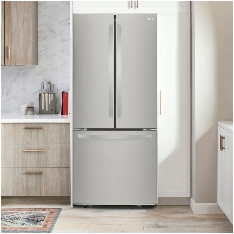 LG 30 in. 21.8 cu. ft. French Door Refrigerator with Ice Maker - Stainless Steel, Stainless Steel, hires