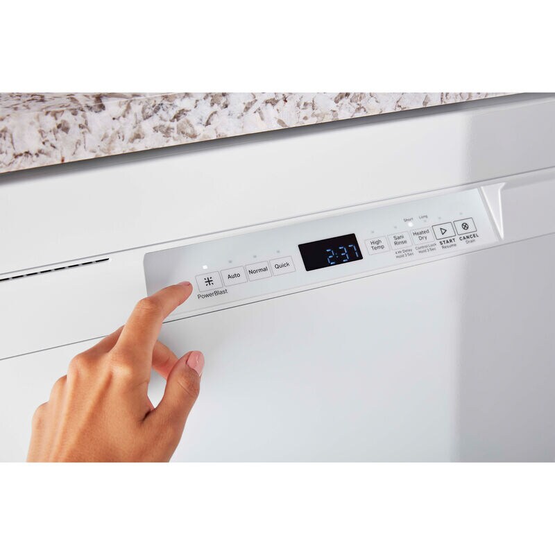 Maytag 24 in. Front Control Dishwasher with 50 dBa Sound Level & Pocket - White, White, hires