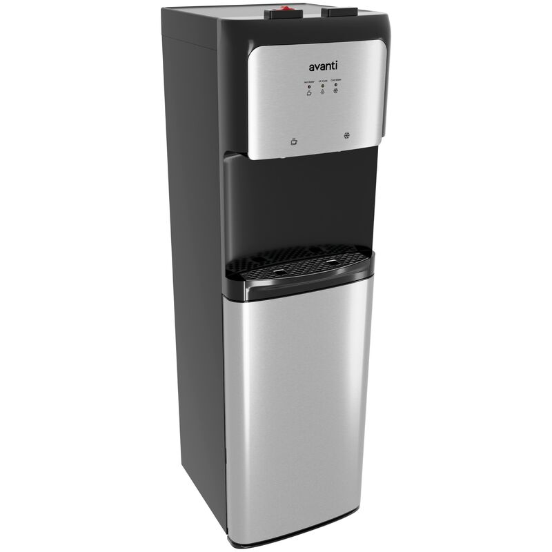 Avanti 12 in. Freestanding Hot & Cold Water Dispenser with Child Safety Guard - Stainless Steel with Black Cabinet, , hires