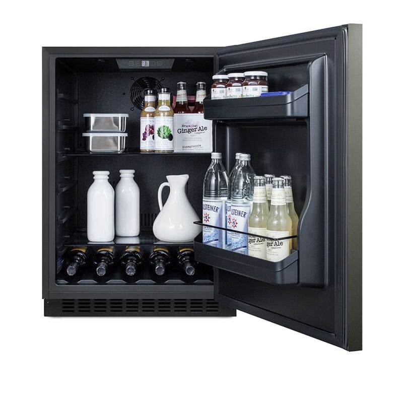 Summit 24 in. 4.8 cu. ft. Undercounter Refrigerator - Black Stainless Steel, , hires