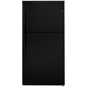 GE 33 in. 21.2 cu. ft. Top Freezer Refrigerator - Black on Black, Black on Black, hires
