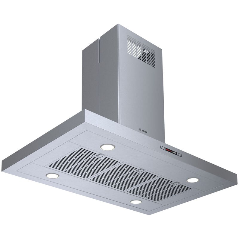 Bosch 800 Series 42 in. Convertible Chimney Style Range Hood with 600 CFM, 4 Fan Speeds & 4 Halogen Lights - Stainless Steel, , hires