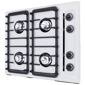 Summit 24 in. 4-Burner Natural Gas Cooktop - White, , hires