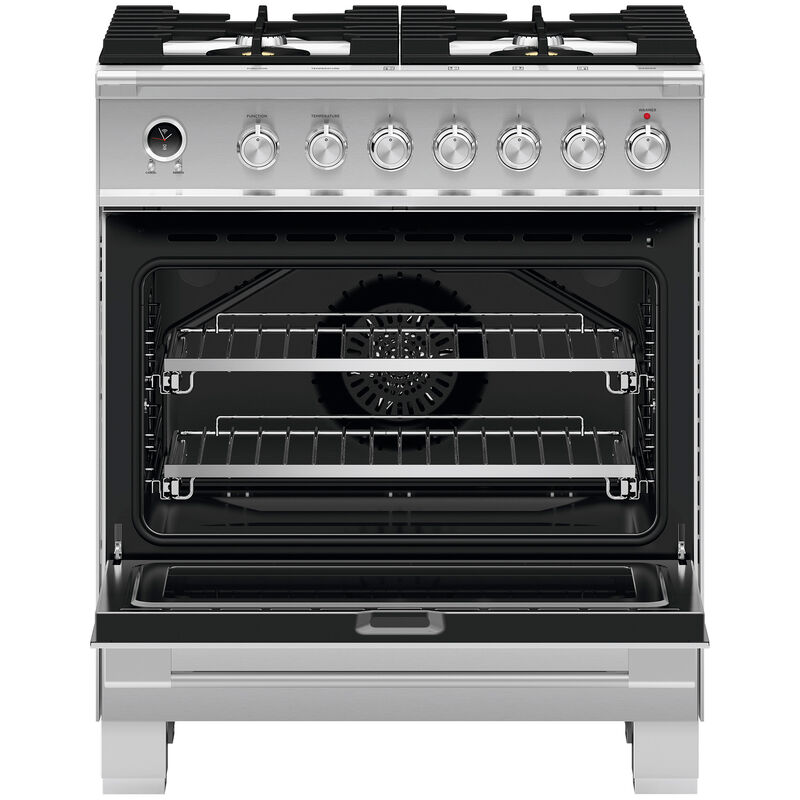 Fisher & Paykel Series 9 Classic 30 in. 3.5 cu. ft. True European Convection Dual Fuel Range with 4 Sealed Burners - Stainless Steel, , hires
