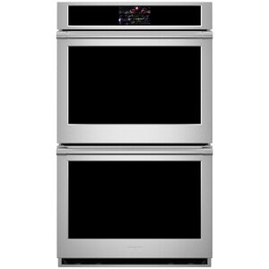 Monogram Statement Series 30 in. 10 cu. ft. Smart Top Control SpeedElectric Double Wall Oven with True European Convection - Stainless Steel, , hires
