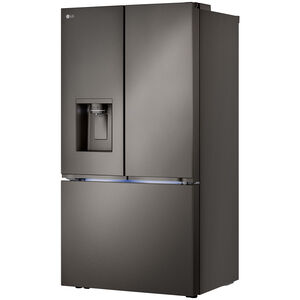 LG 36 in. 25.5 cu. ft. Smart Counter Depth French Door Refrigerator with Ice & Water Dispenser - PrintProof Black Stainless Steel, PrintProof Black Stainless Steel, hires