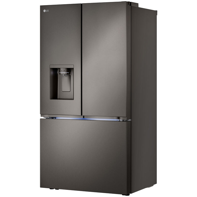 LG 36 in. 25.5 cu. ft. Smart Counter Depth French Door Refrigerator with Ice & Water Dispenser - PrintProof Black Stainless Steel, PrintProof Black Stainless Steel, hires