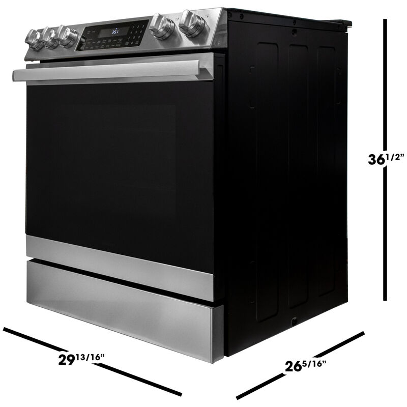 Sharp 30 in. 6.3 cu. ft. Air Fry Standard Convection Slide-In Electric Range with Radiant Burners - Stainless Steel, , hires