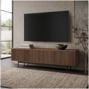 Preston & Cole Everett 70" Wide TV Stand for TVs up to 75" - Satin Walnut, , hires