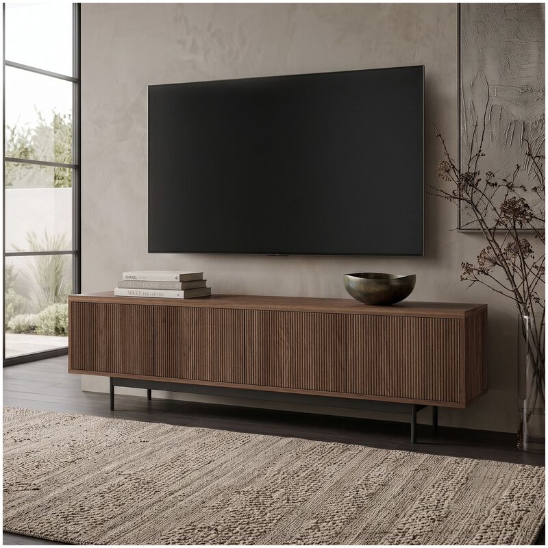 Preston & Cole Everett 70" Wide TV Stand for TVs up to 75" - Satin Walnut, , hires
