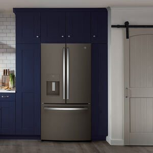 GE 36 in. 25.6 cu. ft. French Door Refrigerator with Ice & Water Dispenser - Fingerprint Resistant Slate, Slate, hires