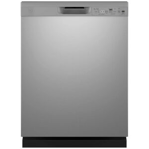 GE 24 in. Built-In Dishwasher with Front Control, 52 dBA Sound Level, 16 Place Settings, 4 Wash Cycles & Sanitize Cycle - Stainless Steel, Stainless Steel, hires
