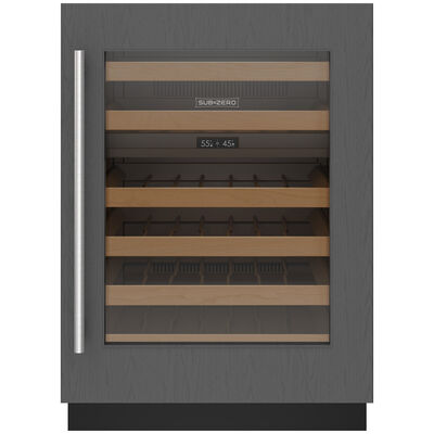 Sub-Zero Designer Series 24 in. Undercounter Smart Wine Cooler with Wood Racks, Dual Temperature Zones & 42 Bottle Capacity - Custom Panel Ready | DEU2450W-R