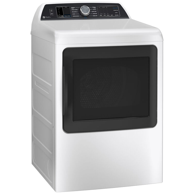 GE Profile 27 in. 7.4 cu. ft. Smart Gas Dryer with Aluminized Alloy Drum, Sensor Dry, Sanitize & Steam Cycle - White, White, hires