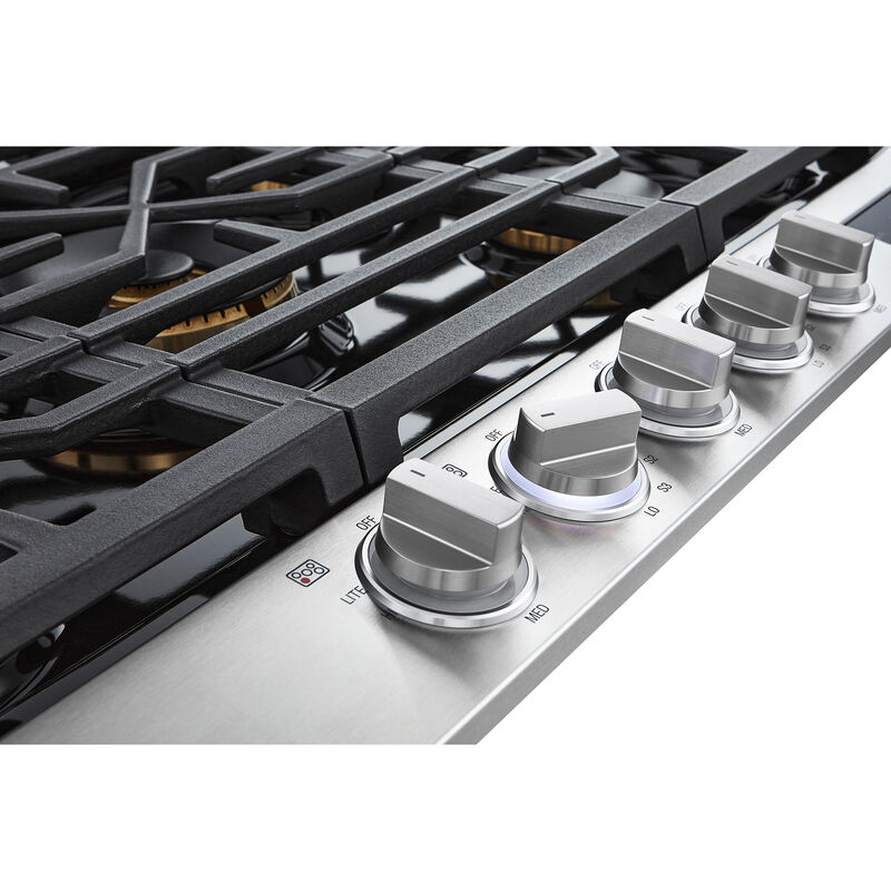 Signature Kitchen Suite 30 in. 5-Burner Smart Natural Gas Cooktop with Simmer Burner & Power Burner - Stainless Steel, , hires