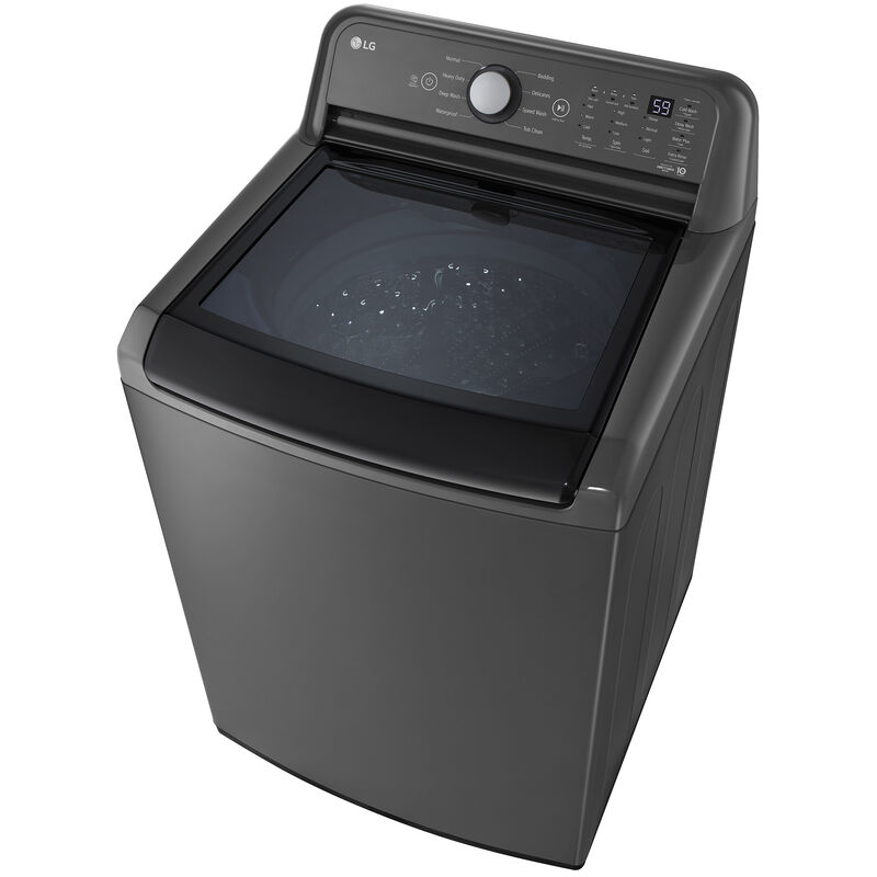 LG 27 in. 5.0 cu. ft. Top Load Washer with Speed Wash Cycle, SlamProof Glass Lid & True Balance Anti-Vibration System - Middle Black, Middle Black, hires