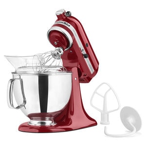 KitchenAid Artisan Series 10-Speed 5-Quart Electric Stand Mixer with Tilt-Head & 3 Attachments - Empire Red, Empire Red, hires