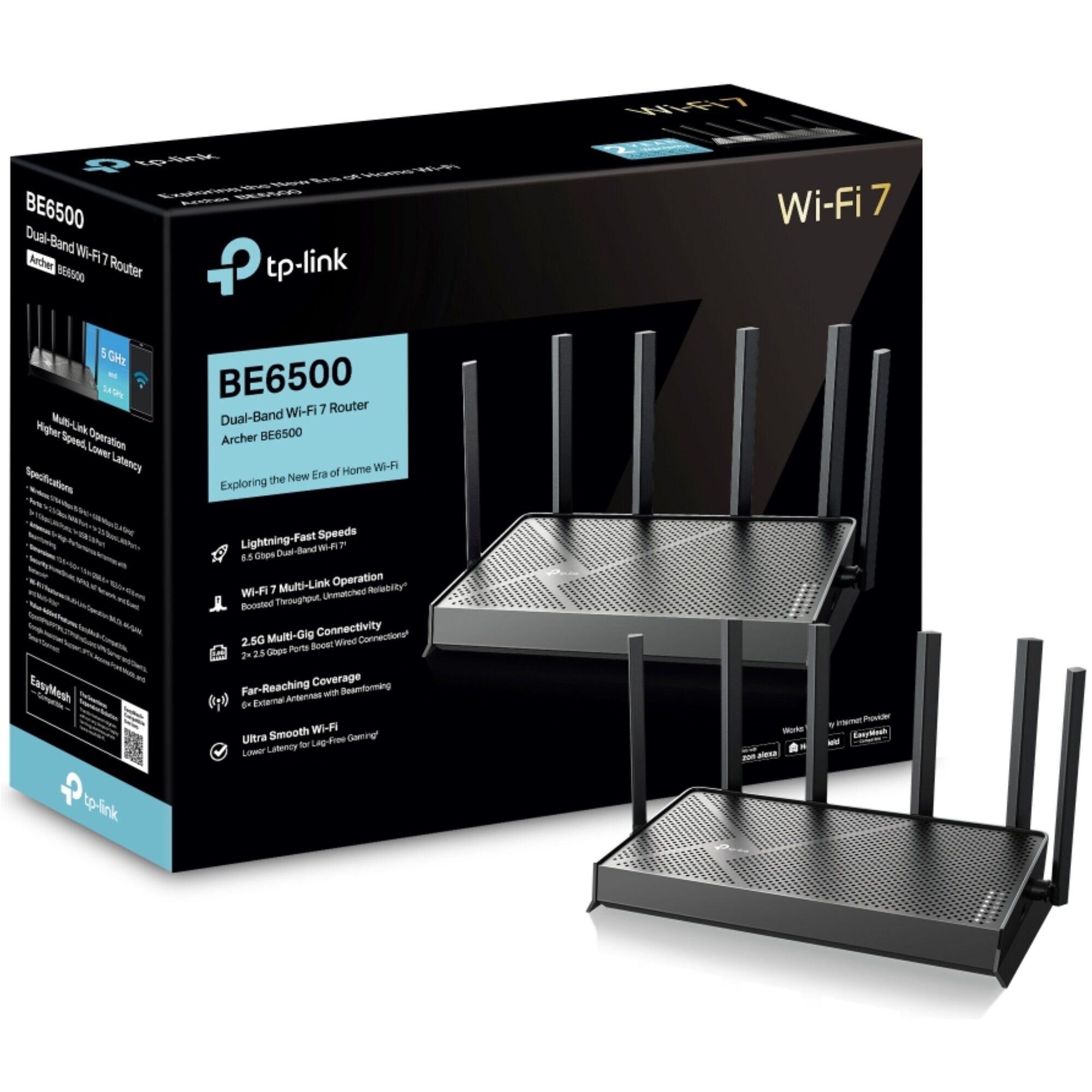 TP Link Archer BE6500 Dual-Band Wi-Fi 7 Router | P.C. Richard & Son