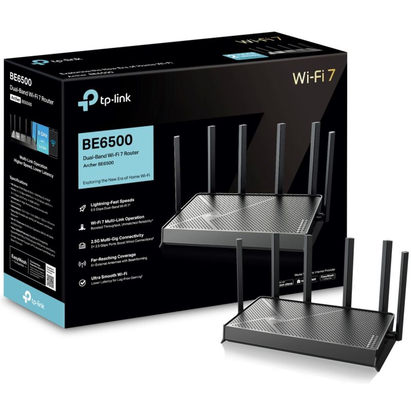 TP Link Archer BE6500 Dual-Band Wi-Fi 7 Router, , hires