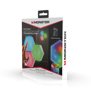Monster Multi-Color LED Hexagon Touch Lighted With Magnet Mounts, Set Of 3 Lights, , hires