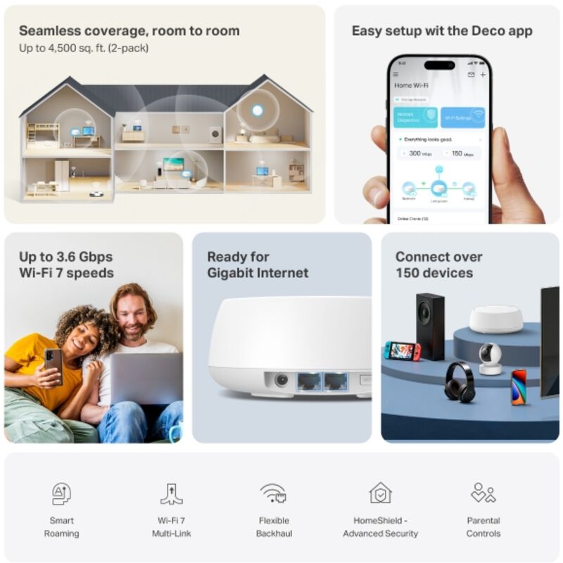 TP Link Deco BE3600 Dual-Band Wi-Fi 7-Mesh System 2-Pack, , hires