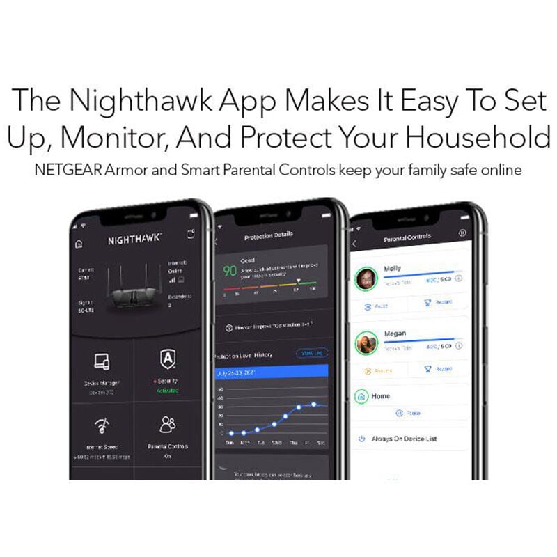 Netgear 4-Stream Dual-Band WiFi 6 Router, 1.8Gbps, , hires