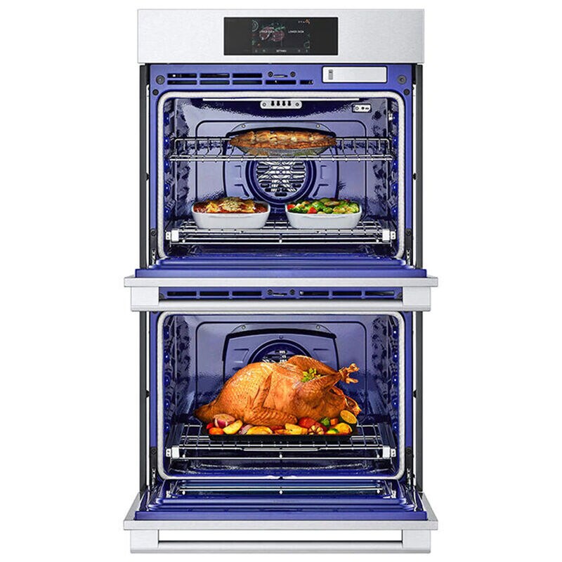 LG Studio 30 in. 9.4 cu. ft. Smart Front Control Speed/ SteamElectric Double Wall Oven with True European Convection - Stainless Steel, , hires
