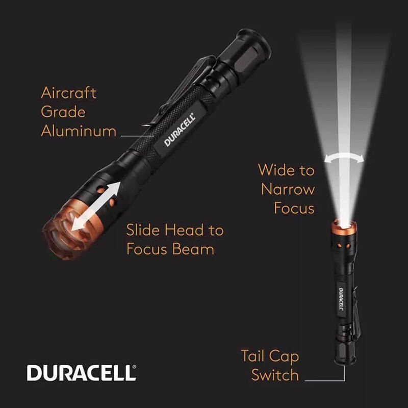 Duracell 150 Series Lumen Aluminum Focusing LED Flashlight, , hires