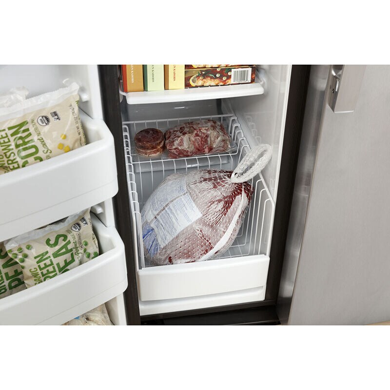 GE 36 in. 25.3 cu. ft. Side by Side Refrigerator with Ice & Water Dispenser - Fingerprint Resistant Stainless, Fingerprint Resistant Stainless, hires