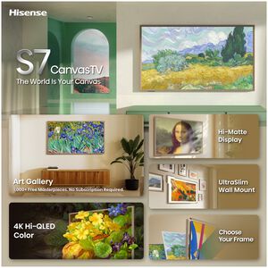 Hisense - 50" Class S7 Canvas Series QLED 4K UHD Smart Google TV with Hi-Matte Display and Ultra-Slim Wall Mount, , hires