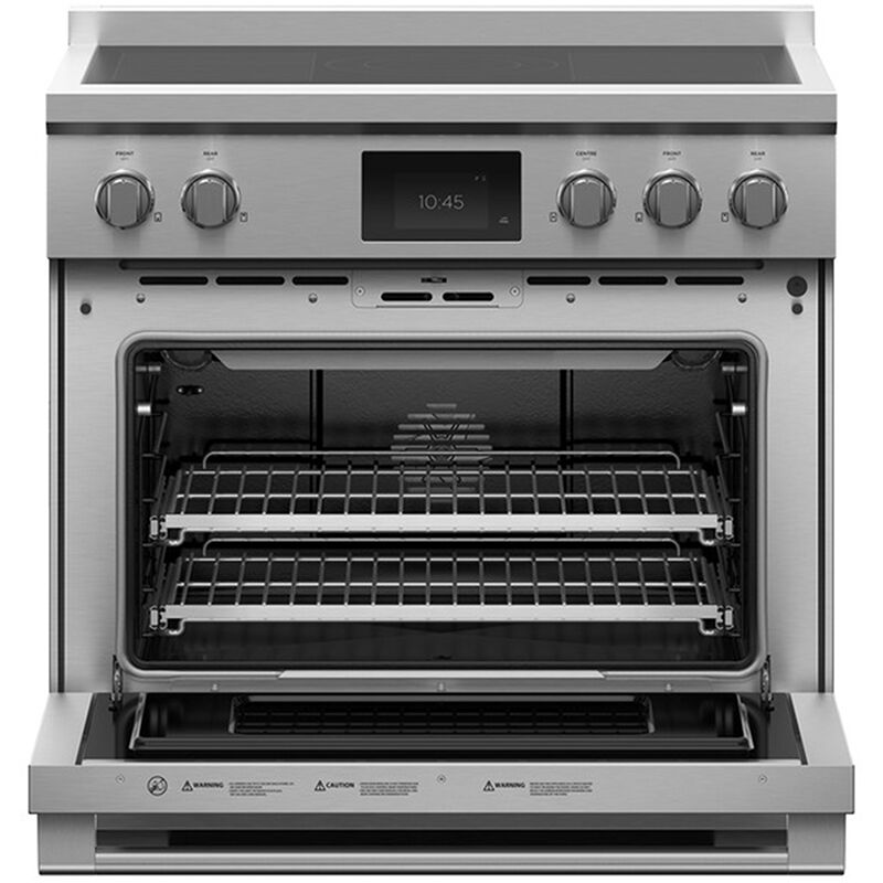 Fisher & Paykel Series 9 36 in. 4.8 cu. ft. Smart Air Fry True European Convection Electric Range with 5 Induction Burners - Stainless Steel, , hires