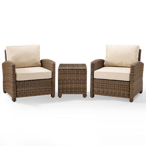 Crosley Bradenton 3-Piece Outdoor Chair and Side Table Set - Sand, , hires