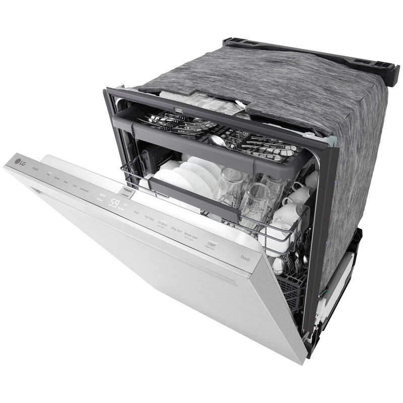 LG 24 in. Top Control Flush-Mount Smart Dishwasher with 46 dBa Sound level, 3rd-Rack, Dynamic Heat Dry with AutoVent Dry & Pocket Handle - PrintProof Stainless Steel, , hires