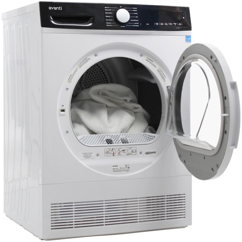 Avanti 24 in. 4.0 cu. ft. Stackable Ventless Electric Dryer with Sanitize Cycle & Sensor Dry - White, , hires