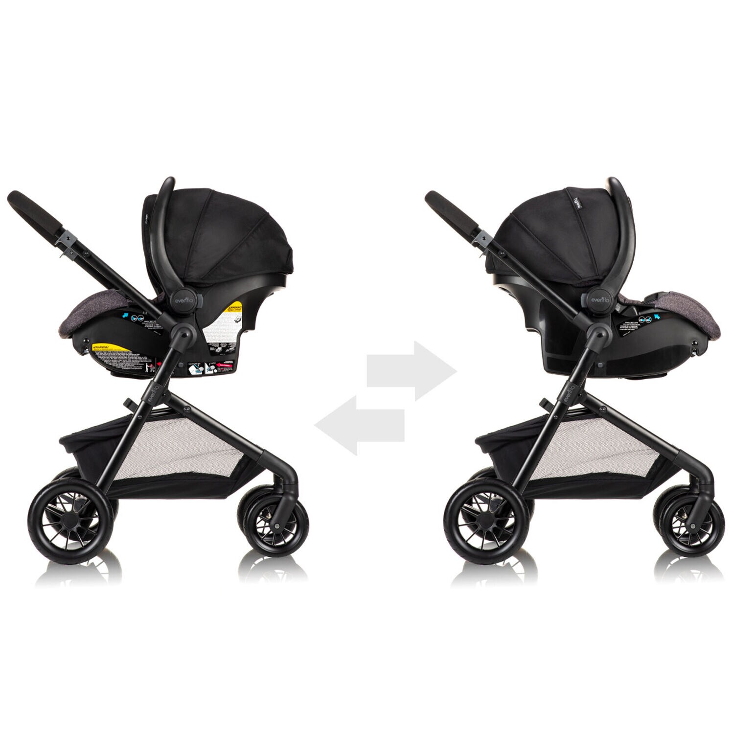 Evenflo Pivot Modular Travel System with LiteMax Infant Car Seat Casual Gray P.C. Richard Son